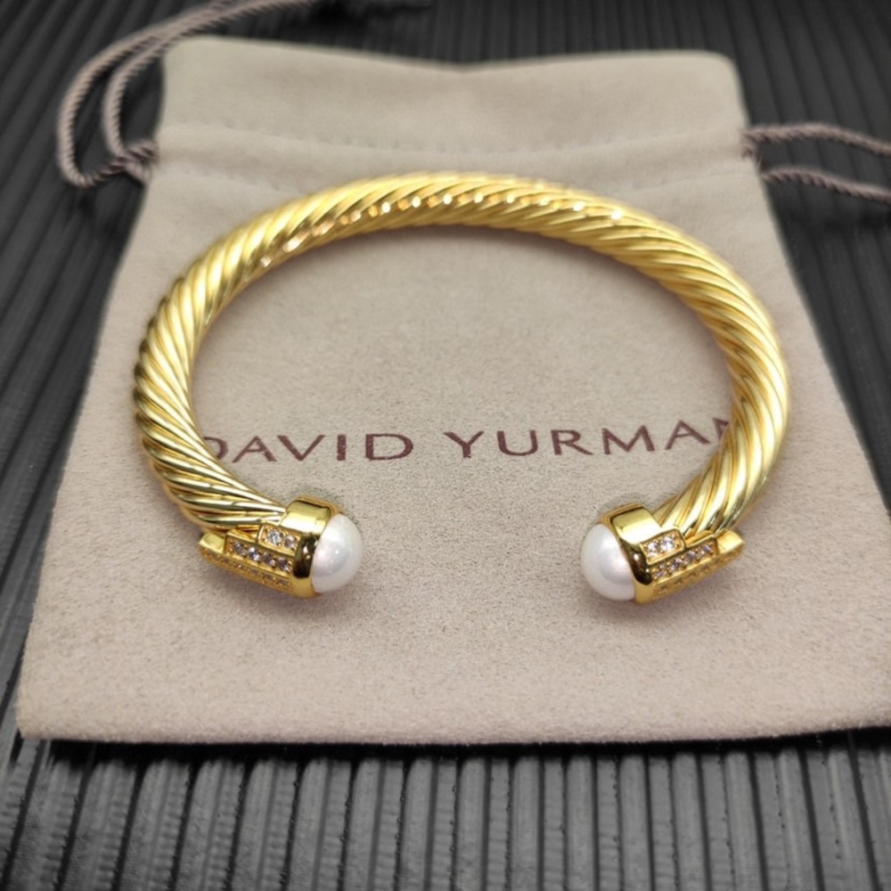 💍 David Yurman 7mm 5-Row Diamond & Pearl Cable Bracelet